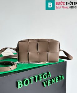 Túi xách Bottega Veneta Cassrtte cao cấp da bò màu nâu size 18cm