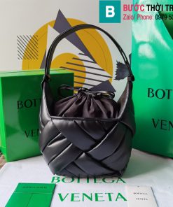 Túi xách Bottega Veneta Helmet cao cấp da cừu màu đen size 18.5cm