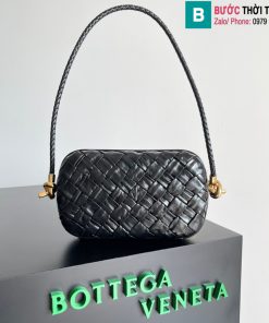 Túi xách Bottega Veneta Knot cao cấp da bò màu đen size 20.5cm