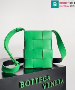 Túi xách Bottega Veneta Mini cao cấp da bò màu xanh size 14cm