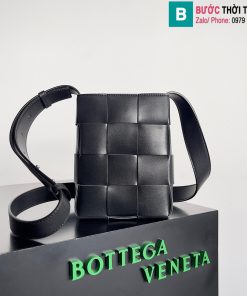 Túi xách Bottega Veneta Mini cao cấp da bò màu đen size 14cm