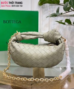 Túi xách Bottega Veneta Mini Jodie cao cấp da cừu màu xám size 23cm