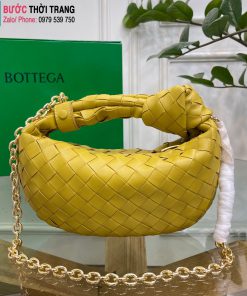 Túi xách Bottega Veneta Mini Jodie cao cấp da cừu màu vàng đậm size 23cm