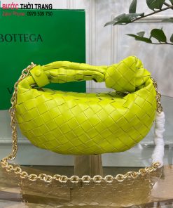 Túi xách Bottega Veneta Mini Jodie cao cấp da cừu màu vàng nhạt size 23cm