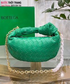 Túi xách Bottega Veneta Mini Jodie cao cấp da cừu màu xanh size 23cm