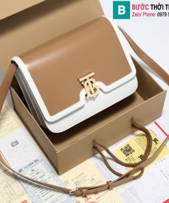 Túi xách Burberry cao cấp da bò màu nâu trắng size 25,5cm
