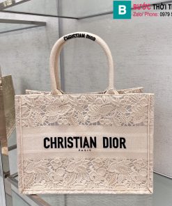Túi xách Dior Book Tote cao cấp chất liệu vải màu hồng size 36cm