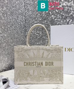 Túi xách Dior Book Tote cao cấp chất liệu vải màu trắng size 36cm