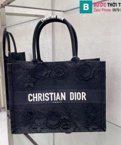 Túi xách Dior Book Tote cao cấp chất liệu vải màu đen size 36cm