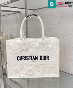 Túi xách Dior Book Tote cao cấp chất liệu vải màu trắng size 36cm