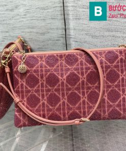 Túi xách Dior Dream cao cấp canvas màu hồng size 26cm