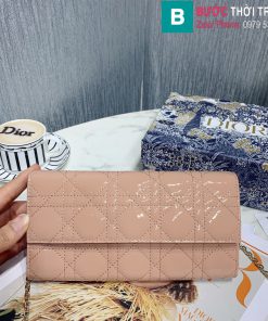 Túi xách Dior Lady cao cấp da bò màu hồng size 21cm