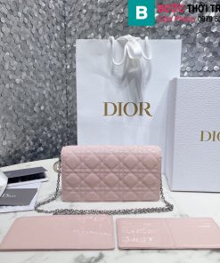 Túi xách Dior Lady cao cấp da bò màu hồng size 22cm
