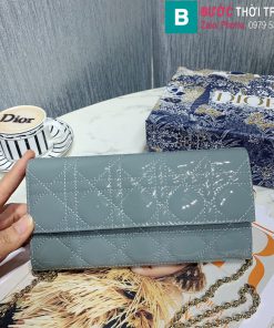 Túi xách Dior Lady cao cấp da bò màu xám size 21cm