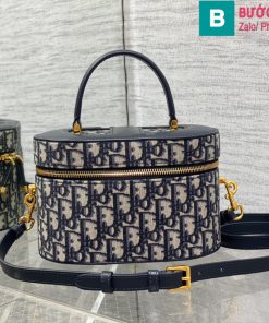 Túi xách Dior Signature Vanity cao cấp chất liệu vải màu đen size 16cm