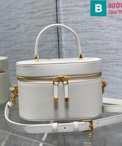 Túi xách Dior Signature Vanity cao cấp da bò màu trắng size 24cm