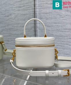Túi xách Dior Signature Vanity cao cấp da bò màu trắng size 16cm