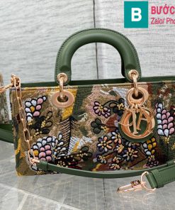 Túi xách Dior Lady cao cấp canvas màu xanh size 26cm
