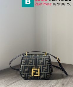 Túi xách Fendi Cmon coming with it cao cấp canvas màu nâu size 21cm