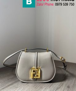 Túi xách Fendi Cmon coming with it cao cấp da bò màu ghi size 21cm