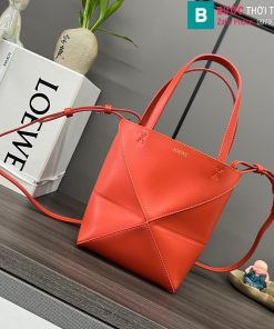 Túi xách Loewe Fold cao cấp da bò màu đỏ size 16.5cm