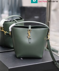 Túi xách Saint Laurent cao cấp da bê màu xanh rêu size 17cm