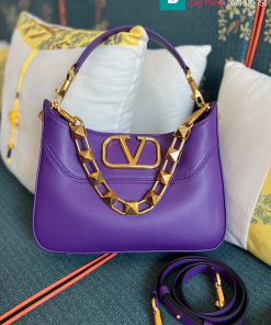 Túi xách Valentino Gravani Stud Sign Hobo cao cấp da bò màu tím size 28cm