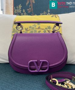 Túi xách Valentino Gravani Vsling cao cấp da bò màu tím size 22cm