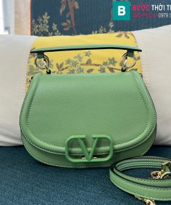 Túi xách Valentino Gravani Vsling cao cấp da bò màu xanh lá size 22cm