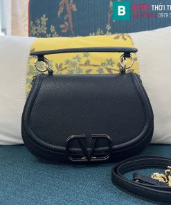 Túi xách Valentino Gravani Vsling cao cấp da bò màu đen size 22cm