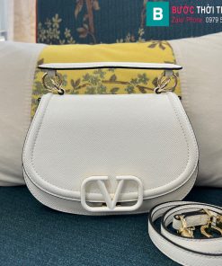 Túi xách Valentino Gravani Vsling cao cấp da bò màu trắng size 22cm