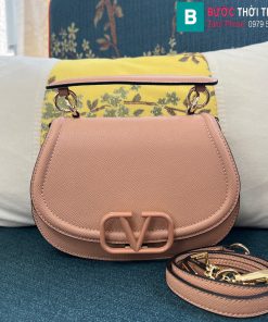 Túi xách Valentino Gravani Vsling cao cấp da bò màu hồng size 22cm