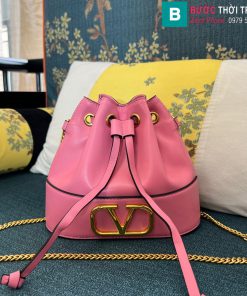 Túi xách Valentino Vlogo Signature cao cấp da cùu màu hồng nhạt size 20cm