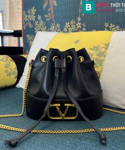 Túi xách Valentino Vlogo Signature cao cấp da cùu màu đen size 20cm