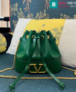 Túi xách Valentino Vlogo Signature cao cấp da cùu màu xanh size 20cm