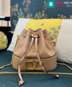 Túi xách Valentino Vlogo Signature cao cấp da cùu màu nude size 20cm