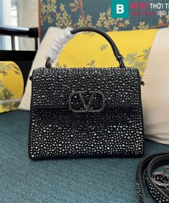 Túi xách Valentino Vsling cao cấp da bê màu đen size 19cm