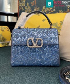 Túi xách Valentino Vsling cao cấp da bê màu xanh nước size 19cm