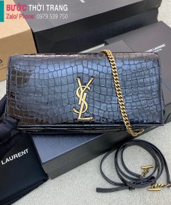 Túi xách YSL Kate cao cấp da cá sấu màu đen size 26cm