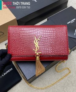 Túi xách YSL Kate cao cấp da cá sấu màu đỏ size 24cm