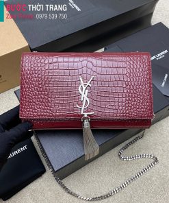 Túi xách YSL Kate cao cấp da cá sấu màu đỏ đô size 24cm