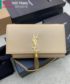 Túi xách YSL Kate cao cấp da bê màu ghi size 24cm