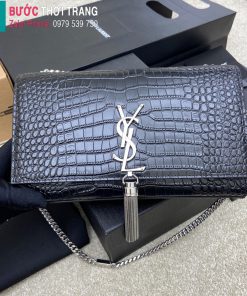 Túi xách YSL Kate cao cấp da cá sấu màu đen size 24cm