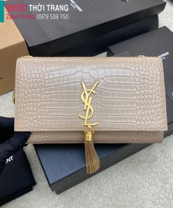 Túi xách YSL Kate cao cấp da cá sấu màu ghi size 24cm