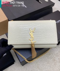 Túi xách YSL Kate cao cấp da cá sấu màu trắng size 24cm