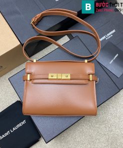Túi xách YSL Mahattan Mini cao cấp da bò màu nâu size 19cm