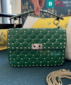Túi đeo chéo Valentino cao cấp da cừu màu xanh lá size 24cm