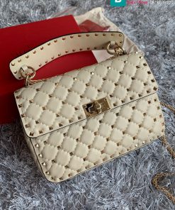 Túi đeo chéo Valentino cao cấp da cừu màu trắng ngà size 24cm