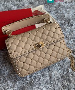 Túi đeo chéo Valentino cao cấp da cừu màu nude size 24cm