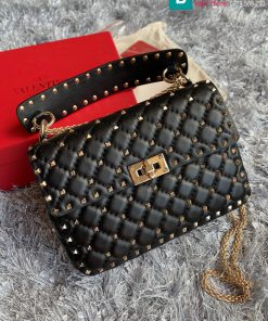 Túi đeo chéo Valentino cao cấp da cừu màu đen size 24cm